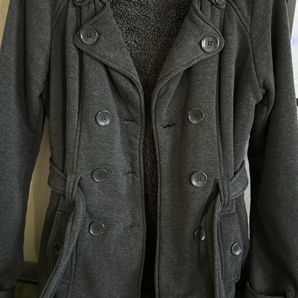 Rue21 Sherpa-Lined and Hooded Jacket - Size Large Dark Gray - Picture 5 of 5
